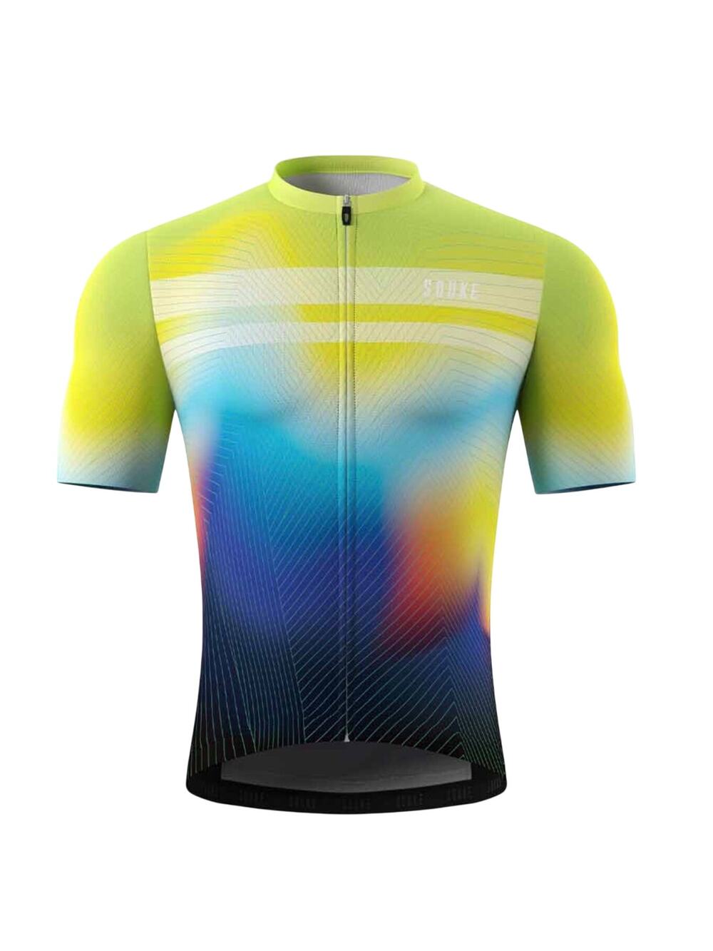 New Souke Mens Tie Dye Design Quick Dry Cycling Jersey Multicolor Size Medium